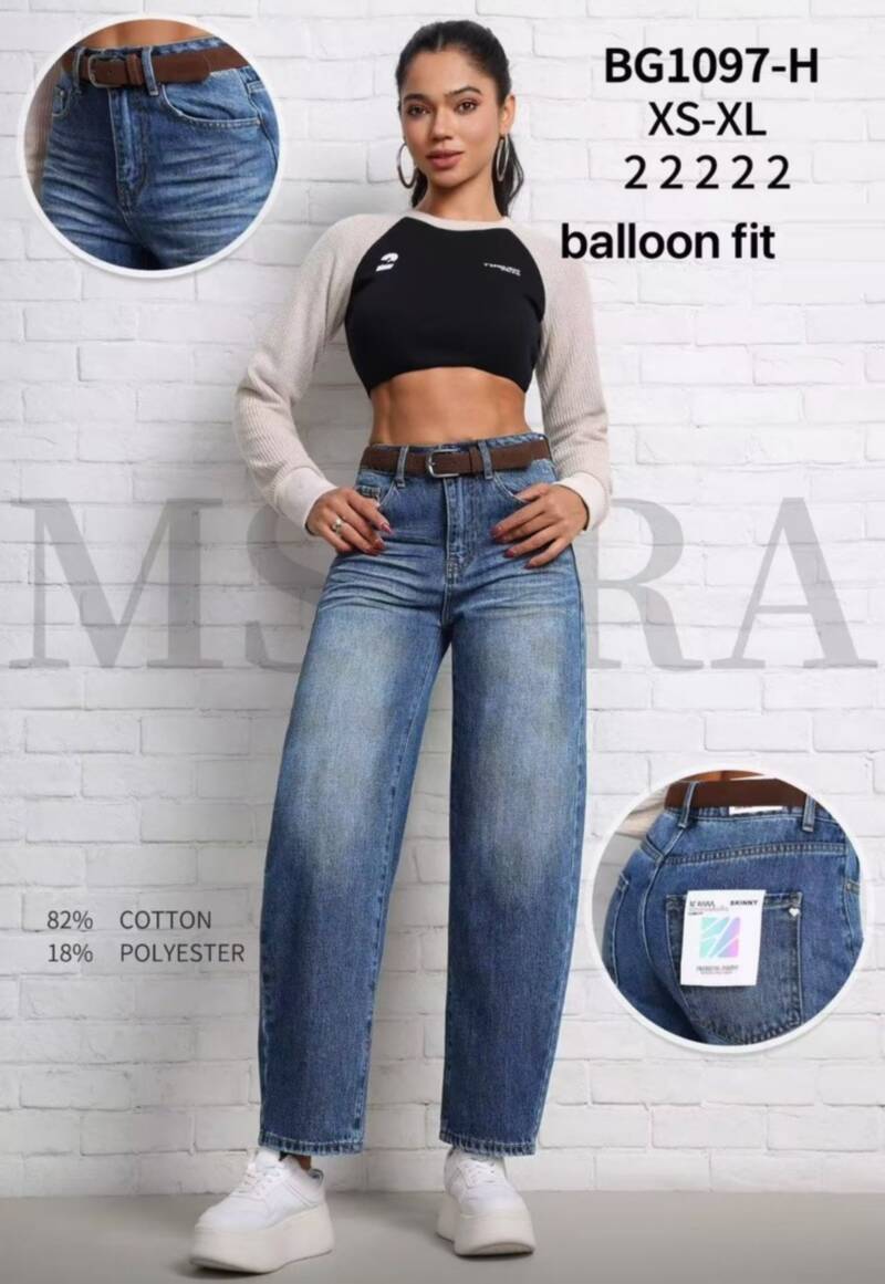 Spodnie jeansy damskie Roz XS-XL, 1 Kolor Paczka 10 szt